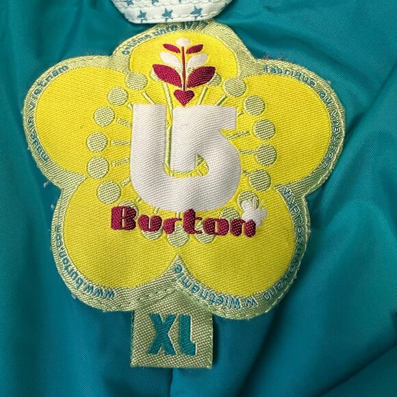 Burton Girl's Wrangler Snowboarding Pants Green Blue Stars Size XL - Picture 8 of 15